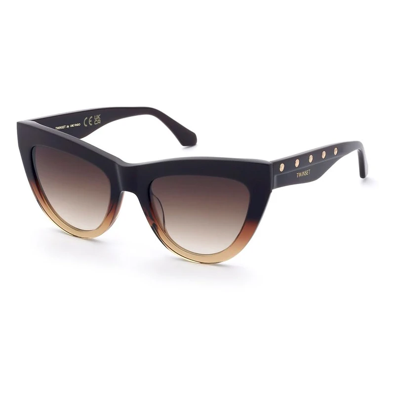 Twinset STW106 Sunglasses, Shiny Grad.Sand/Brown, 54, Shiny grad.sand/brown, 54