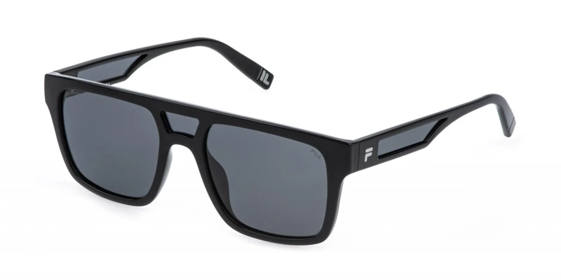 FILA Sfia13 Sunglasses, Total Shiny Black, 55, Total Shiny Black, 55