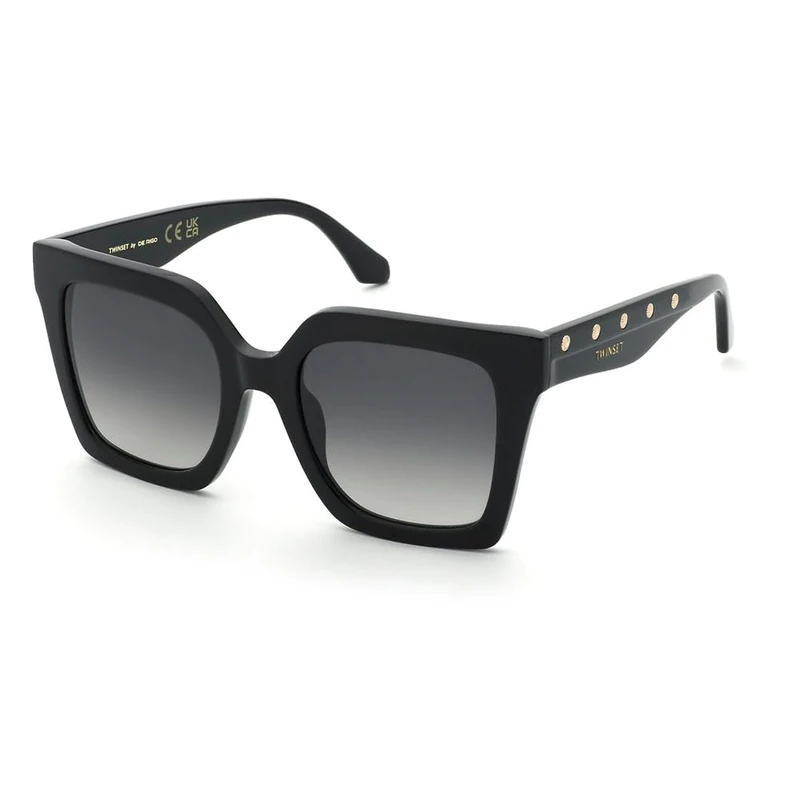 Twinset STW105 Sunglasses, Shiny Black, 53, shiny black, 53