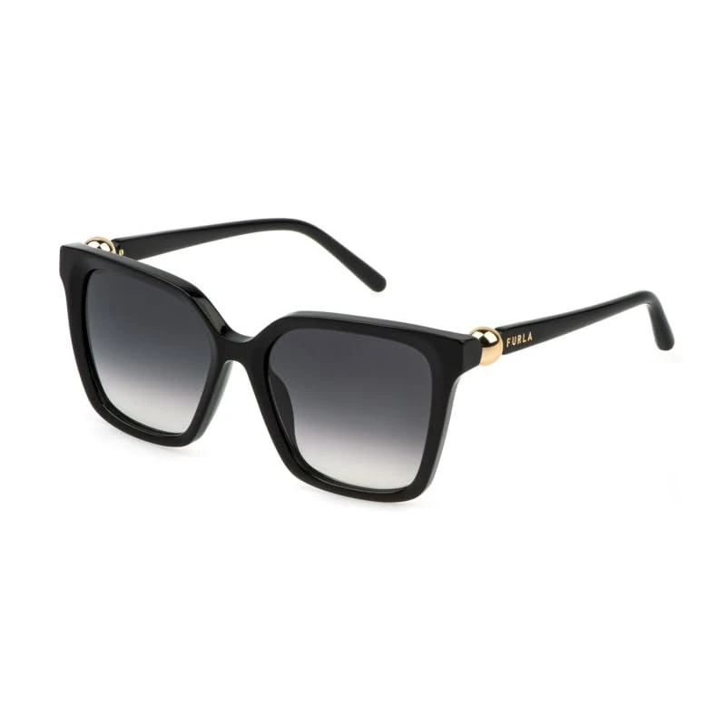 Furla Sfu888 Sunglasses Shiny Black 54, Black (Shiny Black), 54