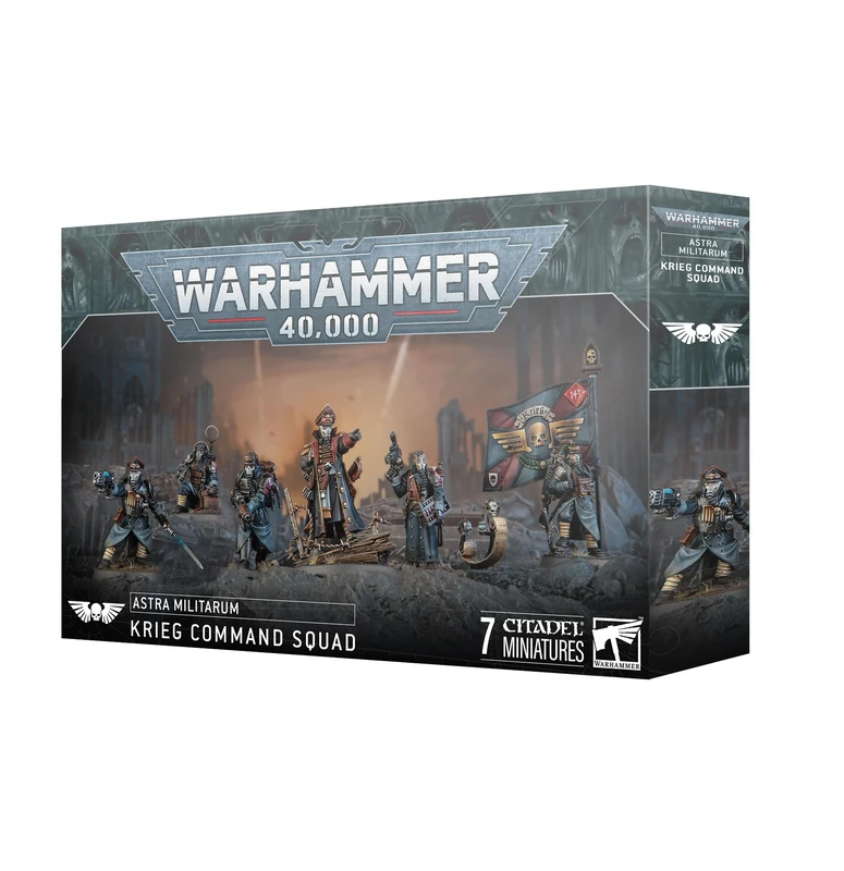 Games Workshop - Warhammer 40,000 - Astra Militarum: Krieg Command Squad, Black and Grey