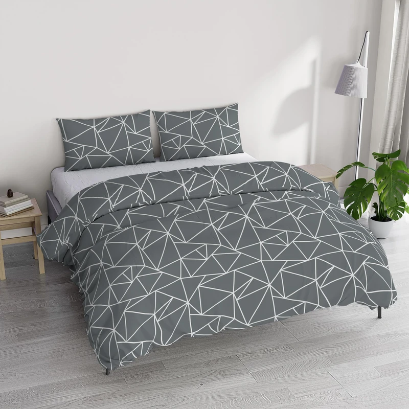 Italian Bed Linen Ida Cotton Double Duvet Cover Set, Made in Italy – Duvet Cover Set – Duvet Cover 250 x 200 cm with Double Flap and 2 Pillow Cases (Double, Mars)