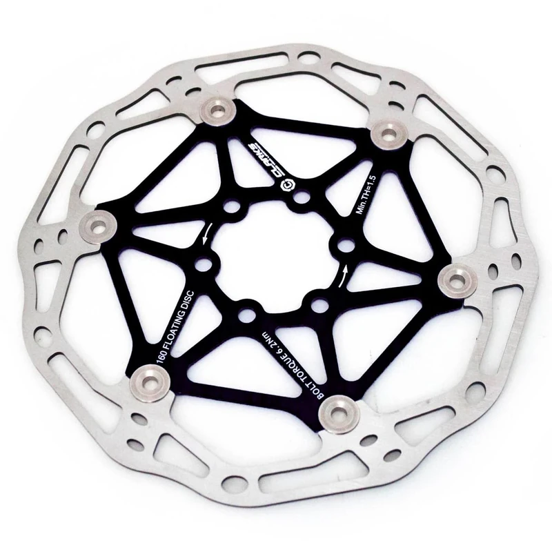 Clarks Cycle Systems CFR-02 Lightweight Floating 6-Bolt Disc Brake Rotor, Black, 203mm - Image 1