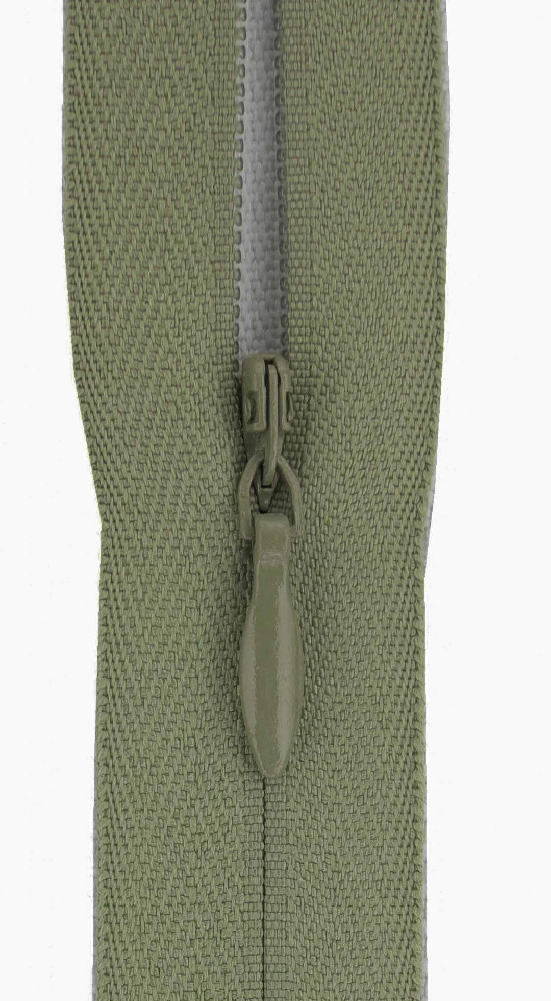 Invisible Zip Fasteners, Pack of 5, Suitable for Medium Weight Fabric (Muted Moss Green, 16 inch)