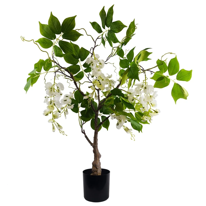 Leaf Design UK Realistic Artificial Flower Plant Tree, 90cm Wisteria Bush
