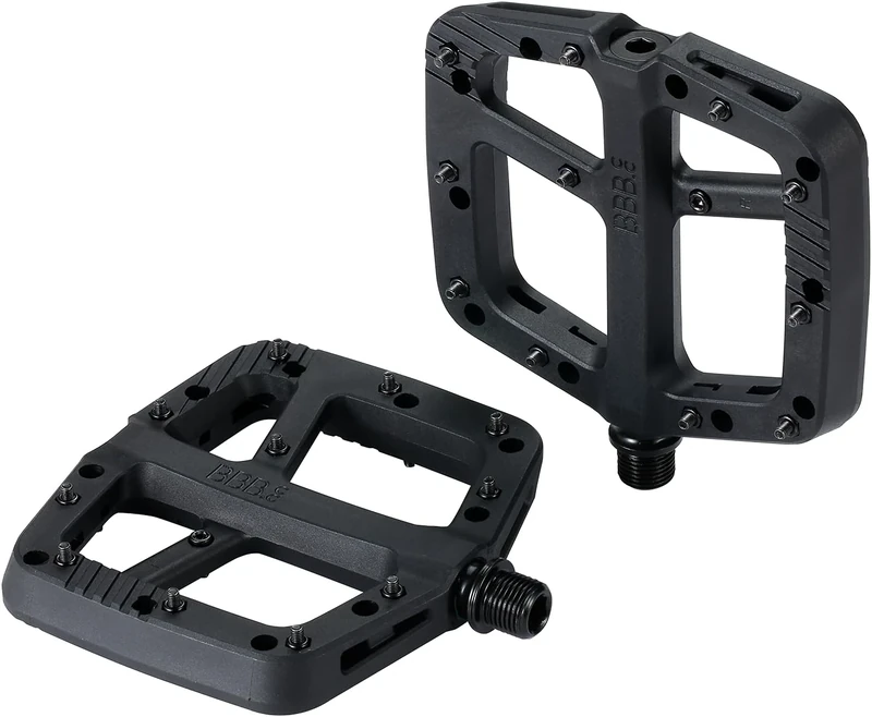 BBB Cycling Decoder MTB Pedals - Mountain Bike Pedals - Strong Grip and Adjustable Pins - Composite Platform Pedals for Cycling - BPD-37 - Matte Black