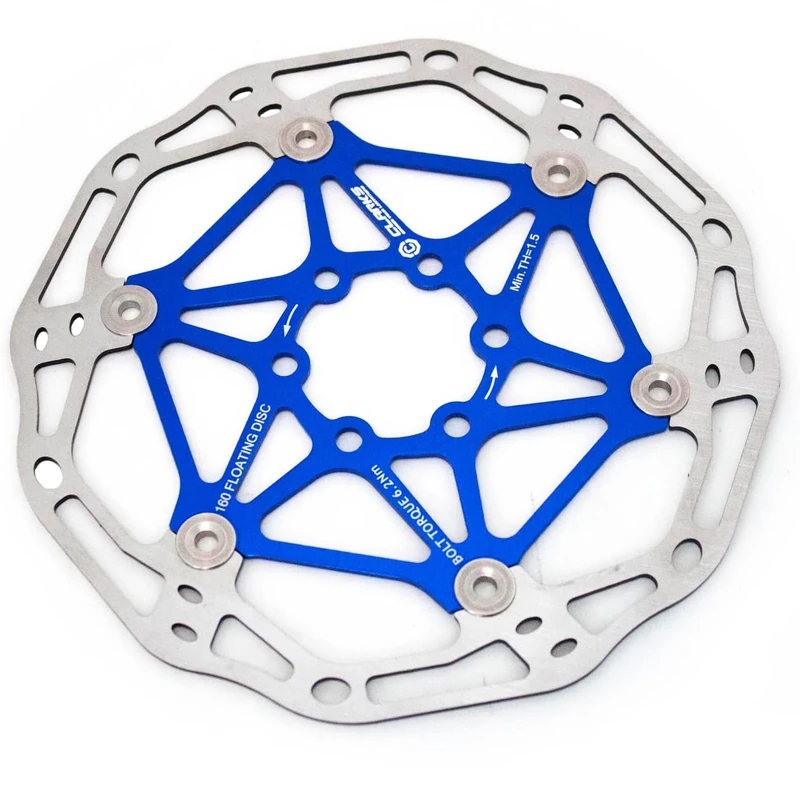 Clarks Cycle Systems CFR-02 Lightweight Floating 6-Bolt Disc Brake Rotor, Blue, 203mm