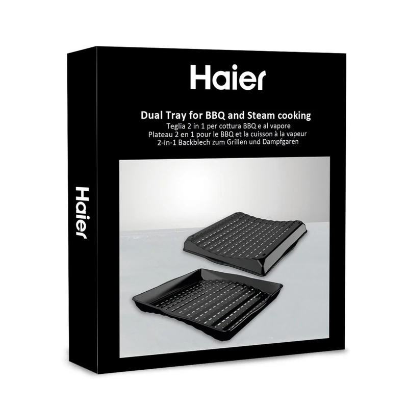 Haier 2IN1 Tray for Ovens - Versatile BBQ & Steaming Tray with Unique Concave/Convex Design, Expand Your Cooking Possibilities, 320x376mm - Image 1