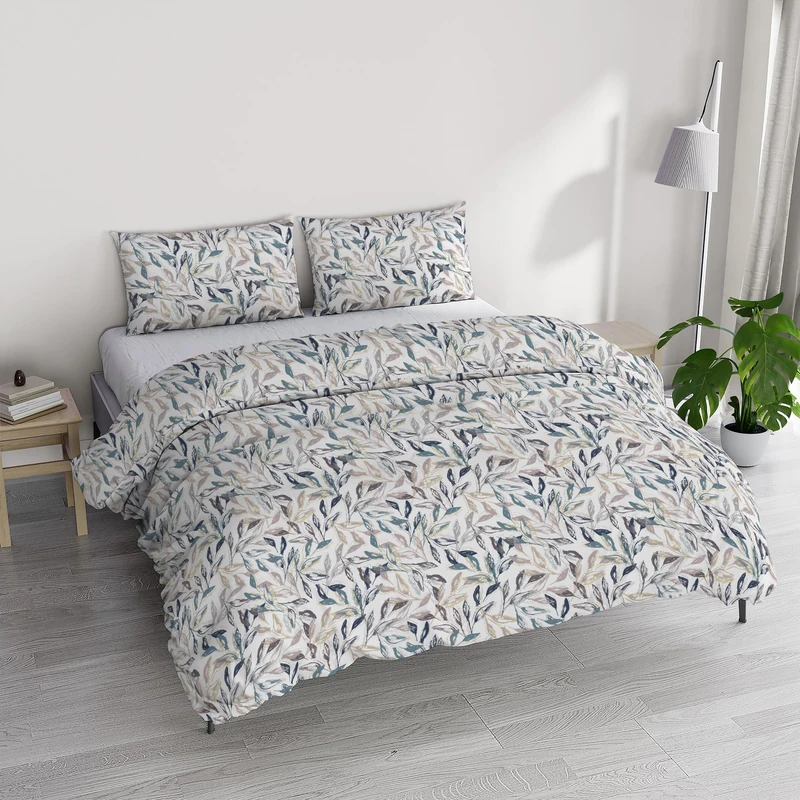 Italian Bed Linen Ida Cotton Double Duvet Cover Set, Made in Italy – Duvet Cover Set – Duvet Cover 250 x 200 cm with Double Flap and 2 Pillow Cases (Double, Vest) - Image 1