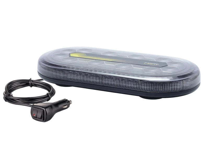Ryme Automotive Mini LED Bridge R65-412mm - 42W, 60 Amber LEDs, Magnetic Base, IP66, Approved for Security and Emergencies
