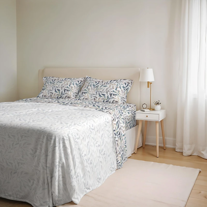 Ida Cotton Double Bed Sheet Set, Made in Italy – Complete Bed Set, Fitted Sheet, Top Sheet 240 x 300 cm and 2 Pillowcases with Inner Flap (Double, Vest)