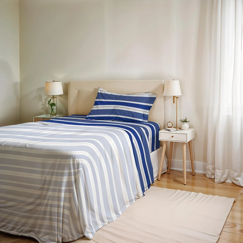 Ida Single Cotton Duvet Cover Set Crono Made in Italy