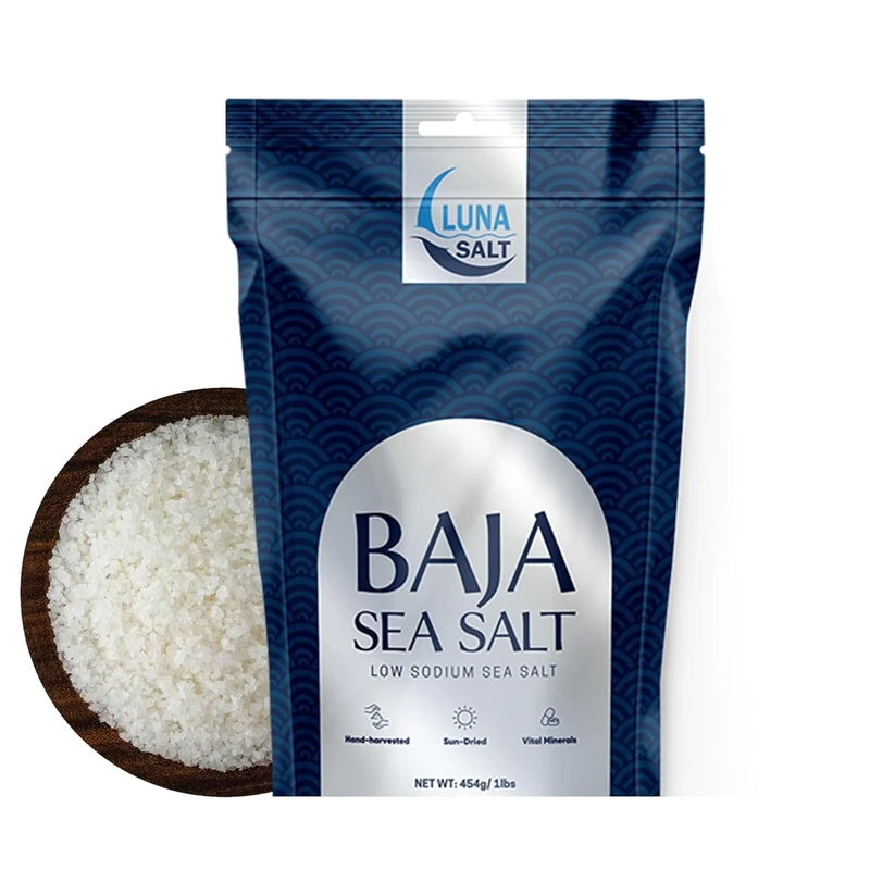 Baja Sea Salt – Hand-Harvested, 454g, Sun-Dried, 90+ Elements, Low-Sodium Gourmet Salt – Premium Cooking & Health-Friendly Seasoning – Resealable Pouch