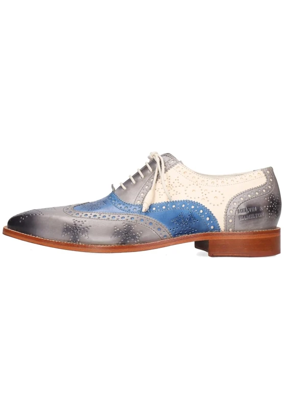 Melvin & Hamilton Men's Jeff 28 Vegas Pepper White Oxford, Multicoloured, 7.5 UK