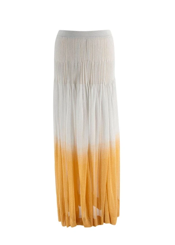 Missoni Pre-Loved Metallic Pleated Ombre Maxi Skirt