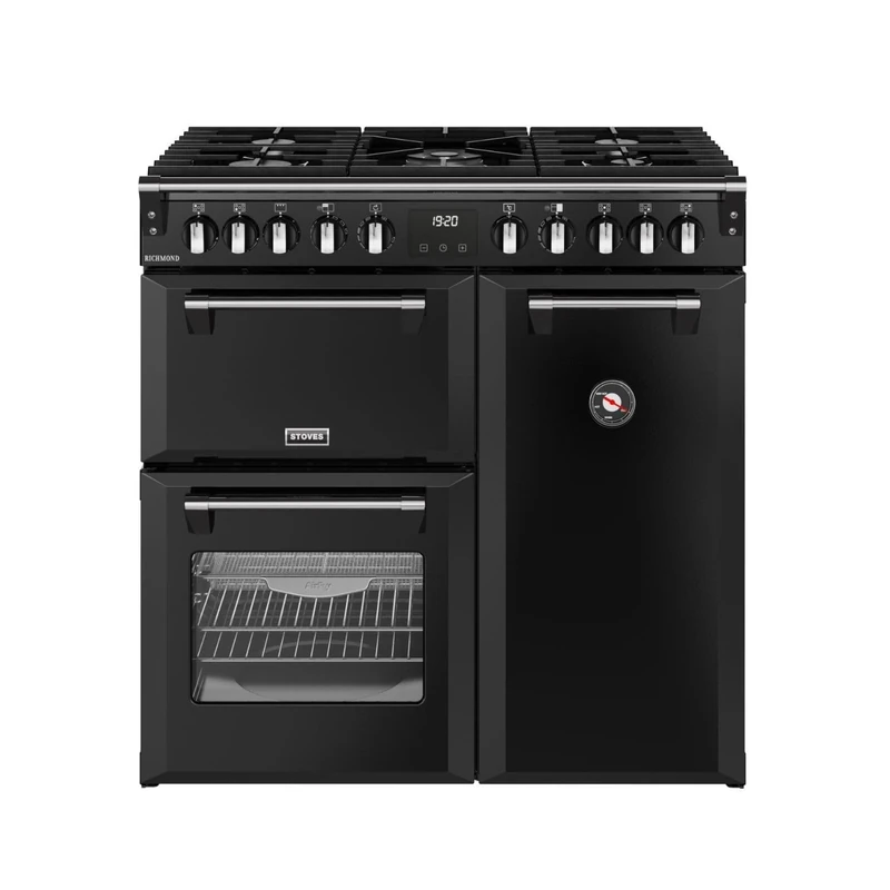 Stoves Richmond 90cm Dual Fuel Range Cooker - Black - A/A/A Rated