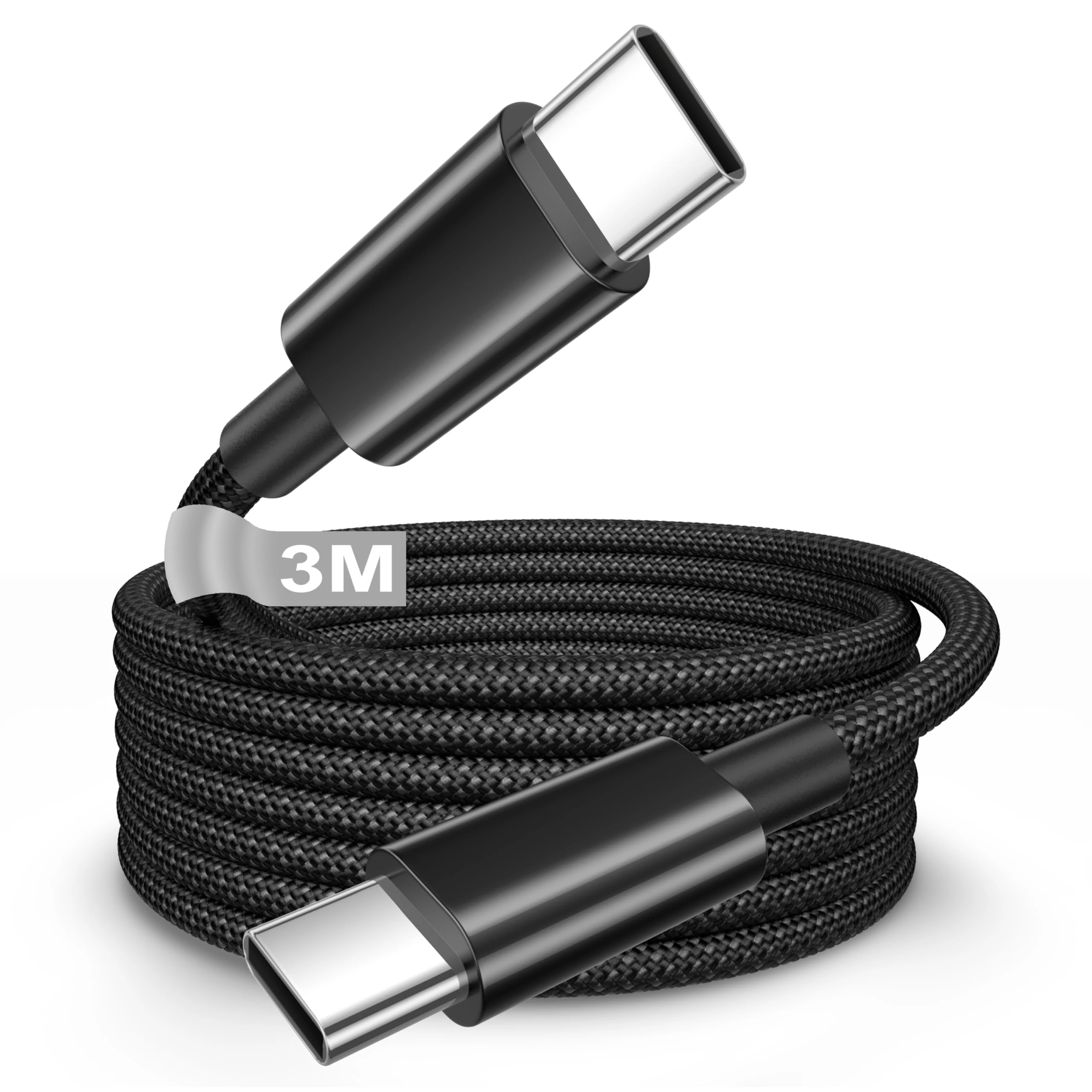 100W USB C to USB C Charger Cable 3M,iPhone 15 16 17 Charger Cable Type C Fast Charging USBC Cable 3M Long Type C Cable Lead Wire for iPhone 17/16 Pro Max/15 Plus/15 Pro,iPad,Macbook,Samsung S25 S24