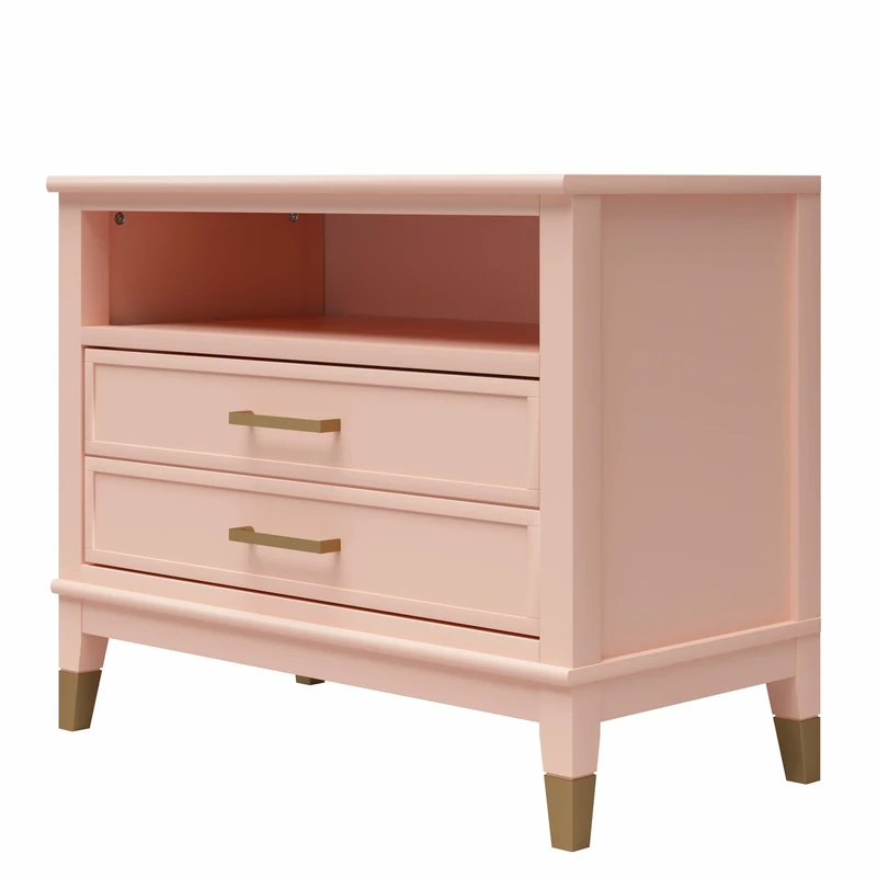 Dorel Home Westerleigh Wide Nightstand Pale Pink