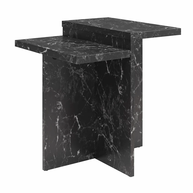 Dorel Home Brielle Accent Table Black Faux Marble