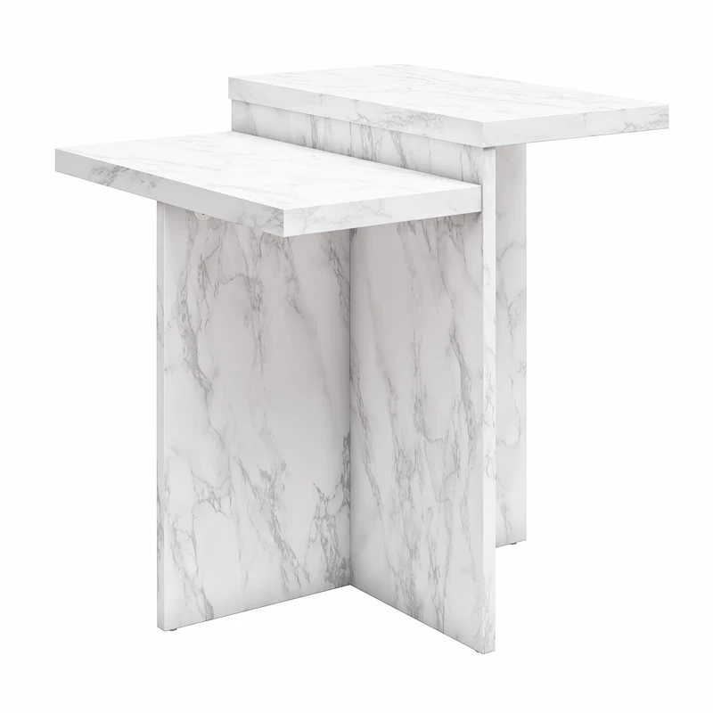 Dorel Home Brielle Accent Table White Faux Marble