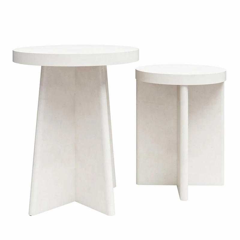 Dorel Home Liam Round End Tables 2pk Plaster