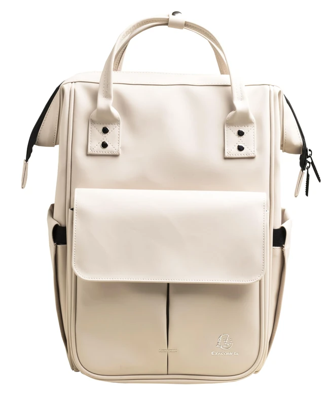 EXACOMPTA - Ref 17532E - Exactive computer backpack - beige PU - two side pockets on the outside - one zip pocket - padded inside pocket for PCs up to 15" - loop on the back