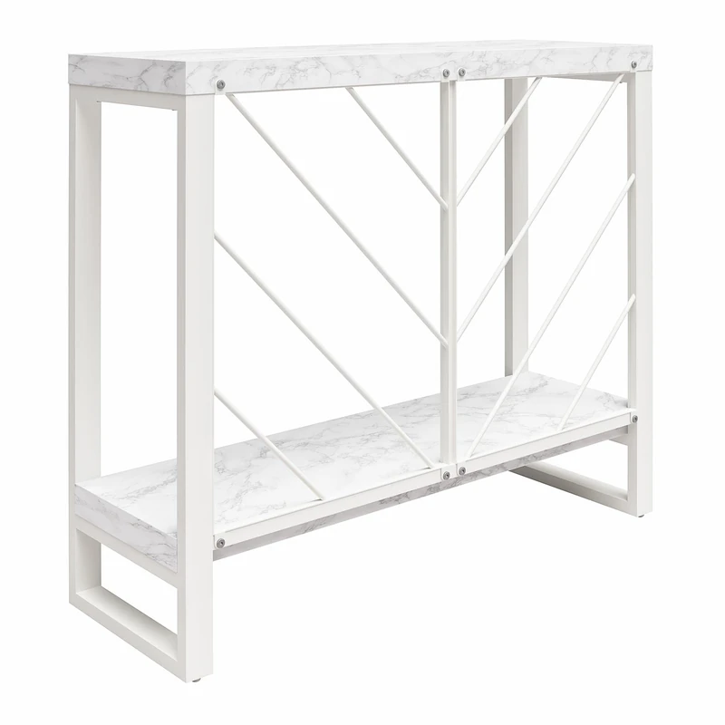 Dorel Home Brielle Console Table White Faux Marble
