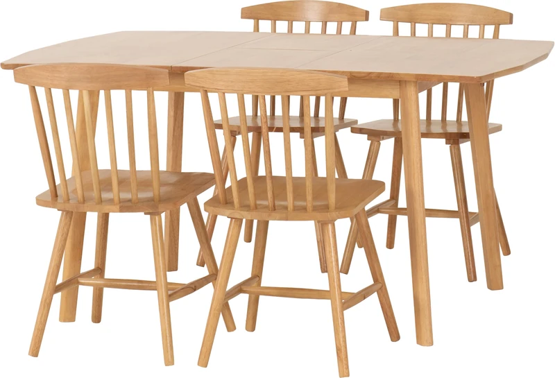 Seconique Emery Extending Dining Set (4 Chairs) in Natural Oak Effect