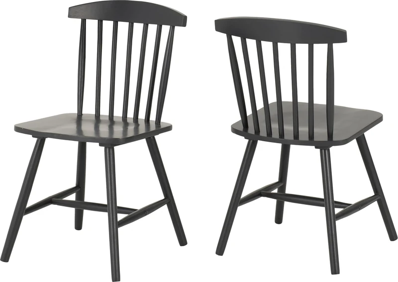 Seconique Emery Chair (Box of 2) in Dark Grey