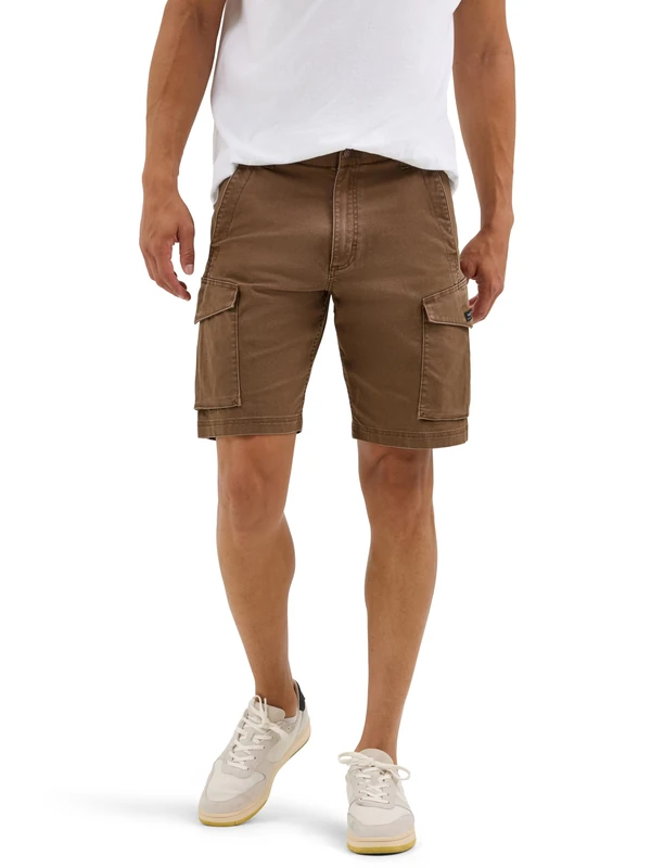 Wrangler Authentics Men's Comfort Flex Waist Cargo Short, Dark Earth, 36