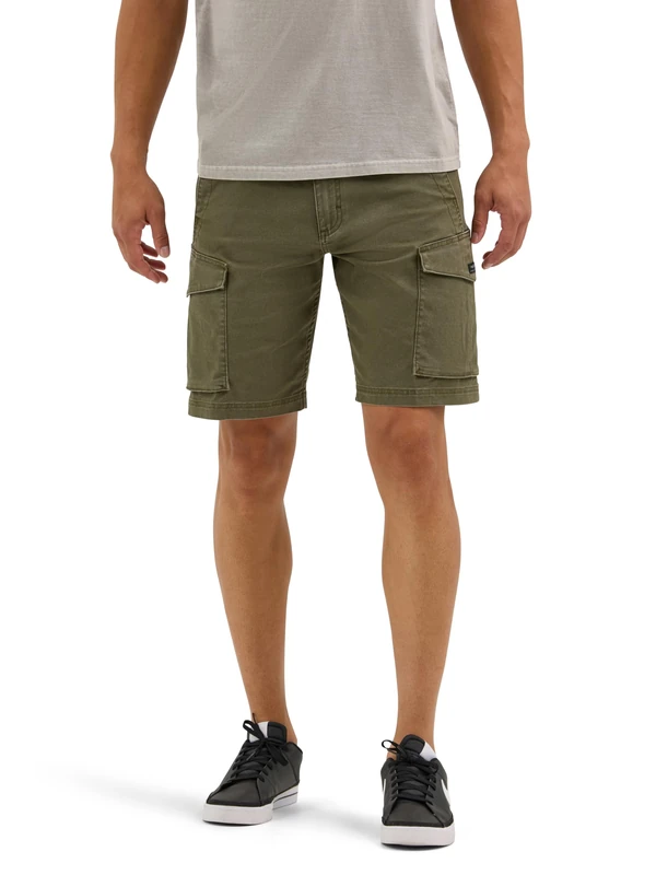Wrangler Authentics Men's Comfort Flex Waist Cargo Short, Olive Night, 36