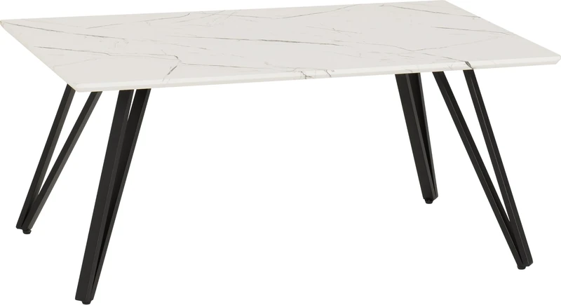 Seconique Marlow Coffee Table in White Marble Effect/Black