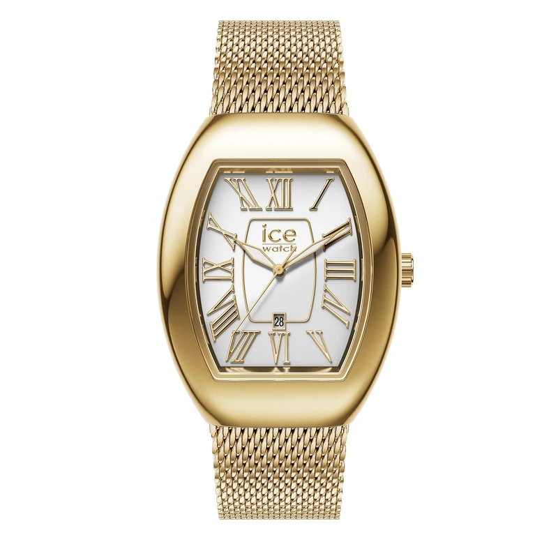 Ice-Watch - ICE boliday Dome Metal mesh White GD - Women's wristwatch with stainless steel strap - 024487 (Small)
