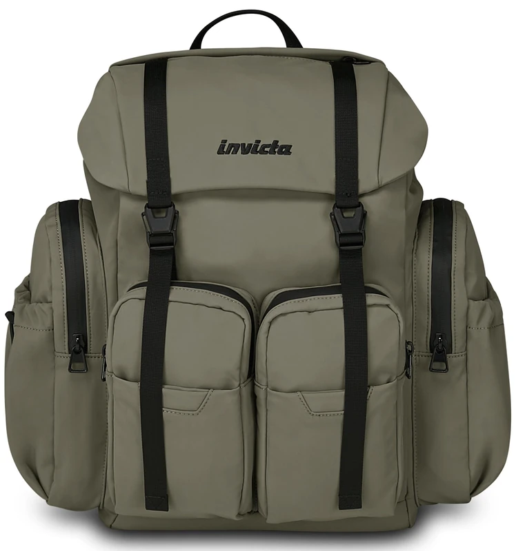 Invicta Monviso X Leisure Backpack, Grey, Single Compartment with 14" PC Pocket, Water Bottle Pocket and Reinforced Base, Large and Versatile Backpack 29 L for Leisure and Travel, for Men and Women,