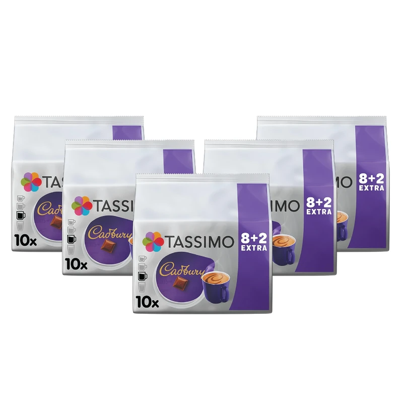 Tassimo Cadbury Hot Chocolate Pods x10 (Pack of 5, Total 50 Drinks)