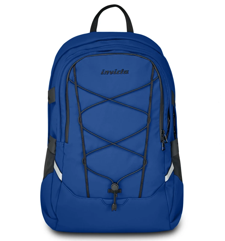 Invicta Invict-Act Plus Work Backpack, Blue, Double Compartment with 14" PC Pocket, Water Bottle Pocket and Reinforced Base, Large and Versatile 29L Backpack for Office and University, for Men and