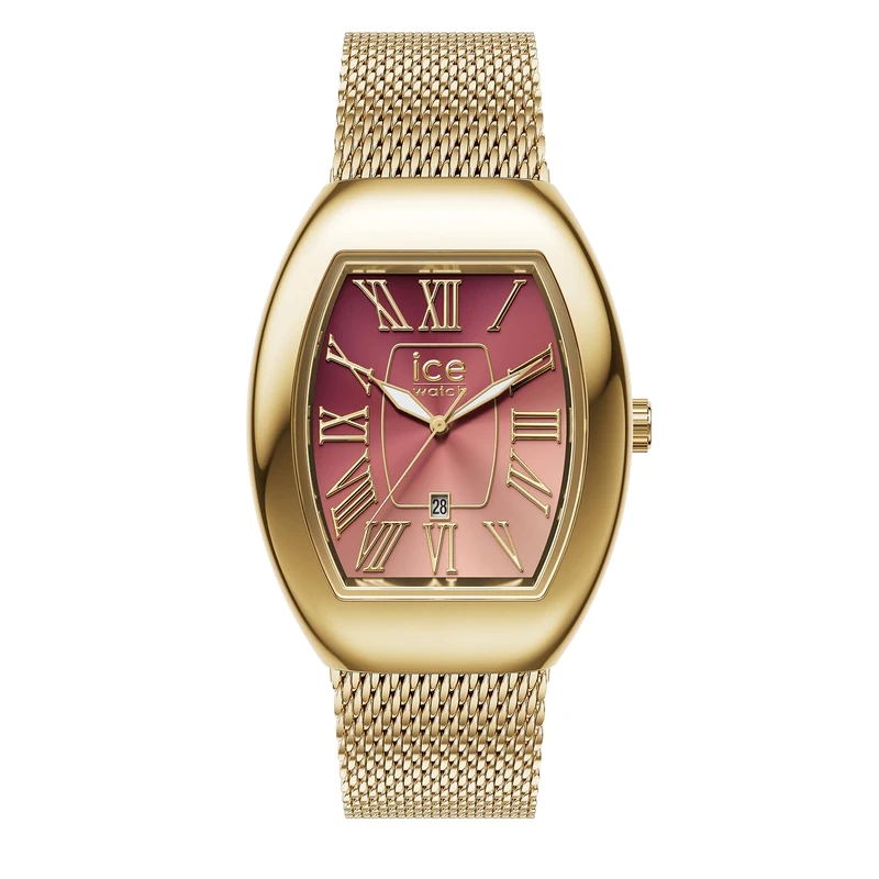 Ice-Watch - ICE boliday Dome Metal mesh Pink GD - Women's wristwatch with stainless steel strap - 024488 (Small)