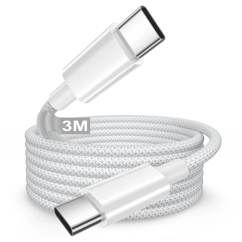 100W USB C to USBC Charger Cable, iPhone 15 16 Charger Cable 3M Long Type C charger Cable Fast Charging USB C to USBC cable Lead Wire for iPhone 17/16 15 Pro Max/16 15 Pro/Plus, iPad Pro/Air, Macbook