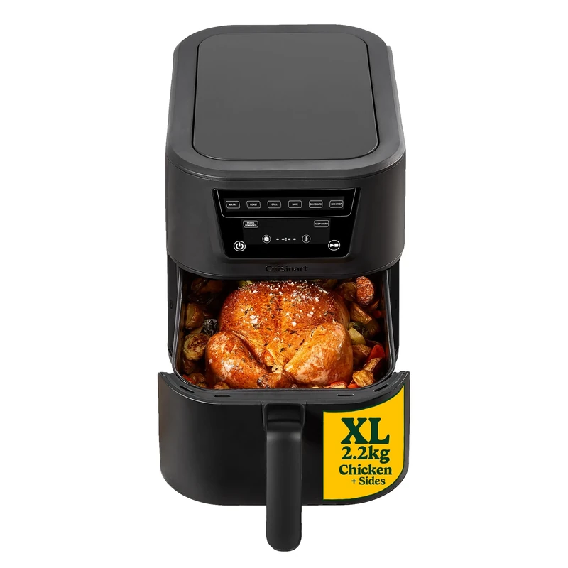 Cuisinart Compact Max Air Fryer | Large Capacity 7.6L, 8 Servings PFAS Free Frying, Grill, Cooking, Dehydrating, 36% More Compact 33% Spacier Dishwasher Safe Parts