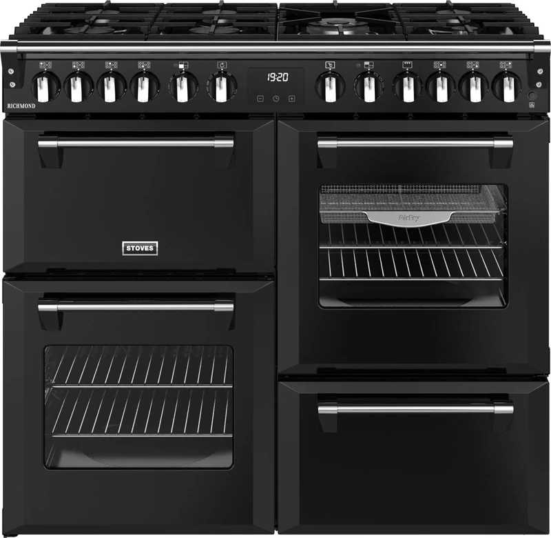 Stoves Richmond 100cm Dual Fuel Range Cooker - Black - A/A/A Rated