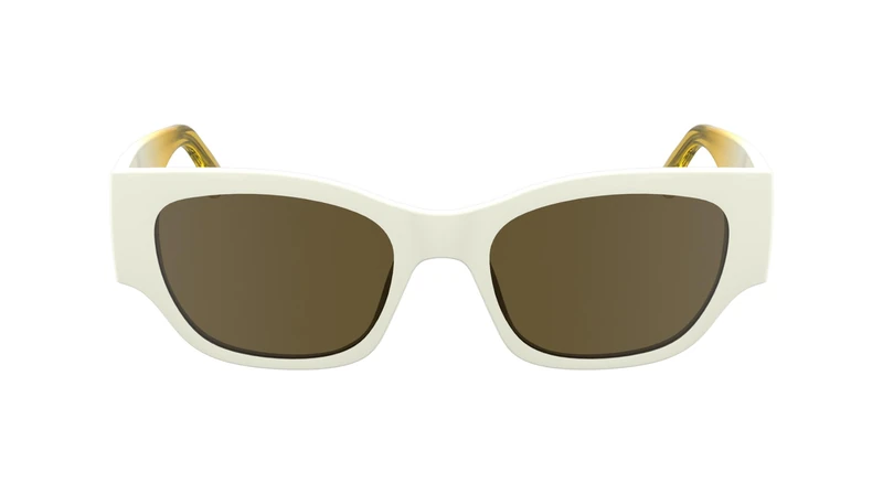 KARL LAGERFELD Unisex Adult Sunglasses KLJ6168S - Shiny White with Solid Light Brown Lens