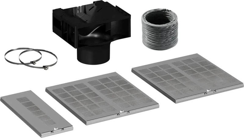 Siemens LZ11BKS11 Long Life Recirculation Kit, Regenerable Odour Filter for Cooker Hoods, Accessories for Recirculating Operation, Fits Oblique Food, Durable and Effective