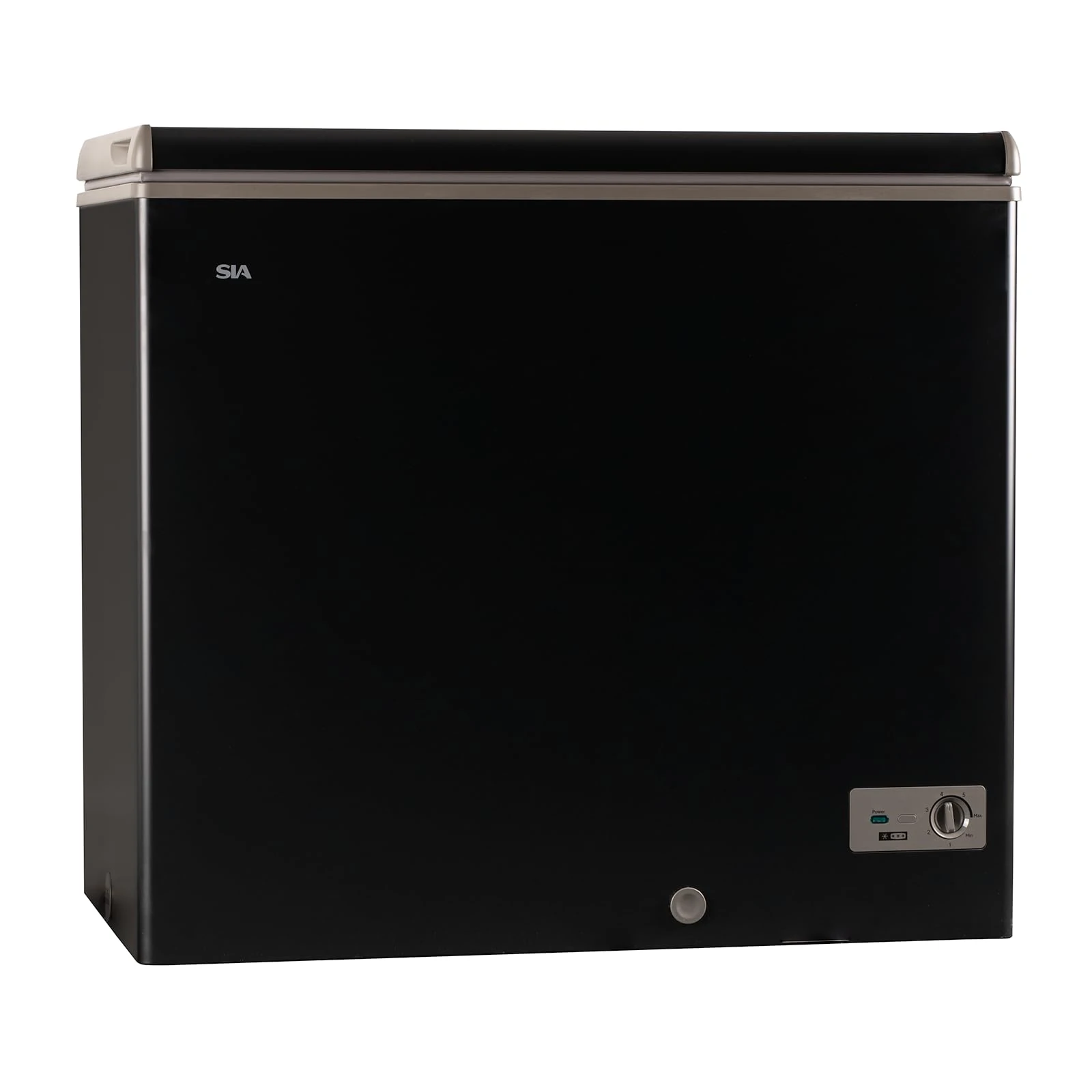 SIA HSCHF196BL/E Freestanding 196L Black Chest Freezer With Removable Wire Basket, Adjustable Temperature Control, E Rated, 2 Years Parts And Labour Guarantee