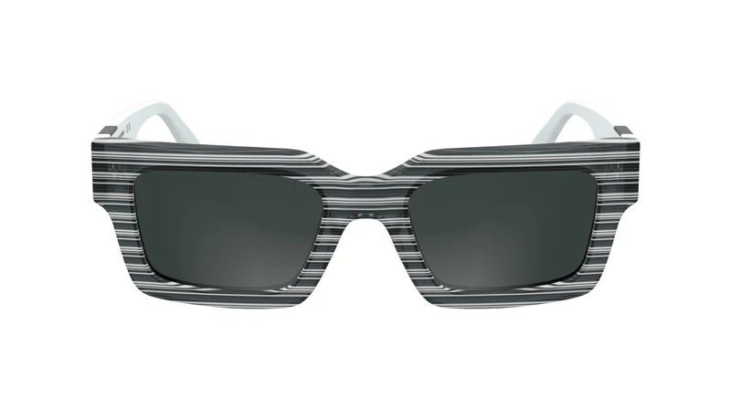 KARL LAGERFELD Unisex Adult Sunglasses KL6182S - Striped Black with Solid Smoke Lens