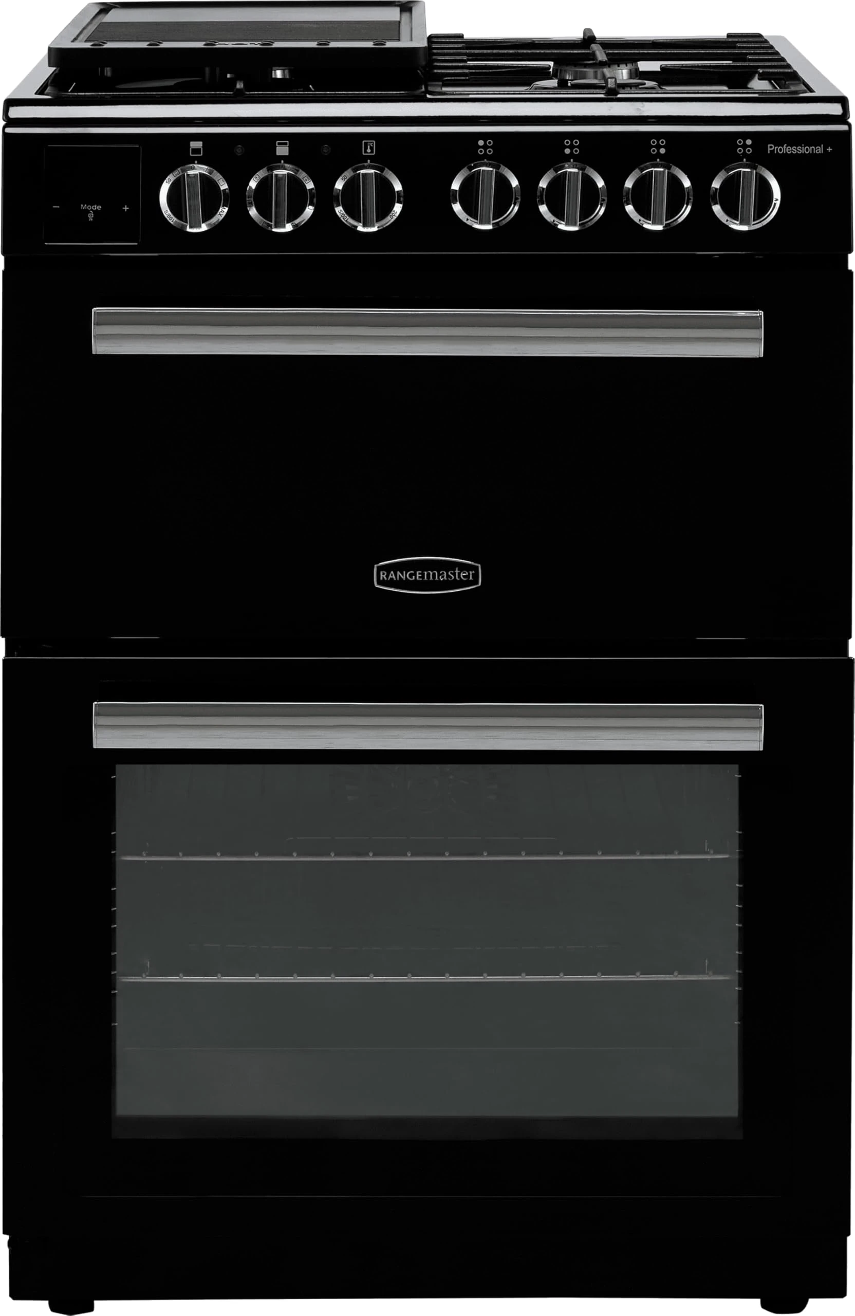 Rangemaster Professional Plus 60 60cm Dual Fuel Cooker - Black/Chrome - A/A Rated