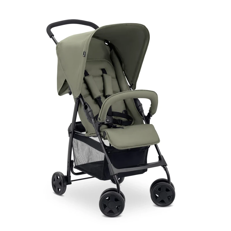 hauck Sport, Olive - Super Lightweight Travel Pushchair with Raincover (only 5.9 kg) Compact & Foldable, Fully Reclining, XL Storage Basket, from Birth up to 15 kg