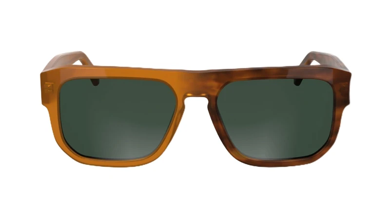 CALVIN KLEIN JEANS Men's Sunglasses CKJ24607S - Brown To Havana with Solid Green Lens