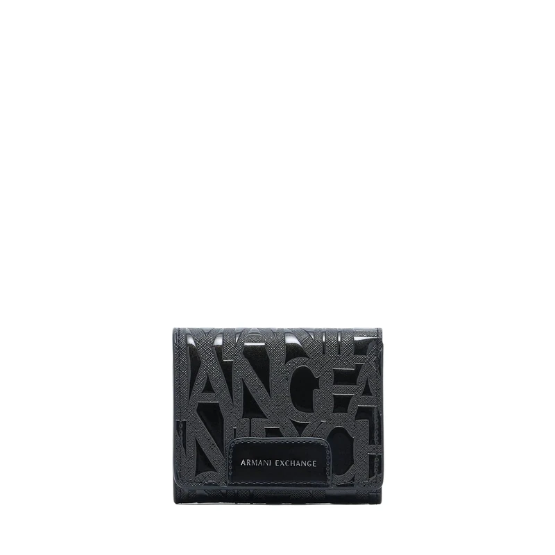 Armani Exchange Women's Essential Liz Embossed Logo Accessory Travel Wallet, Black, black, One Size - Image 1