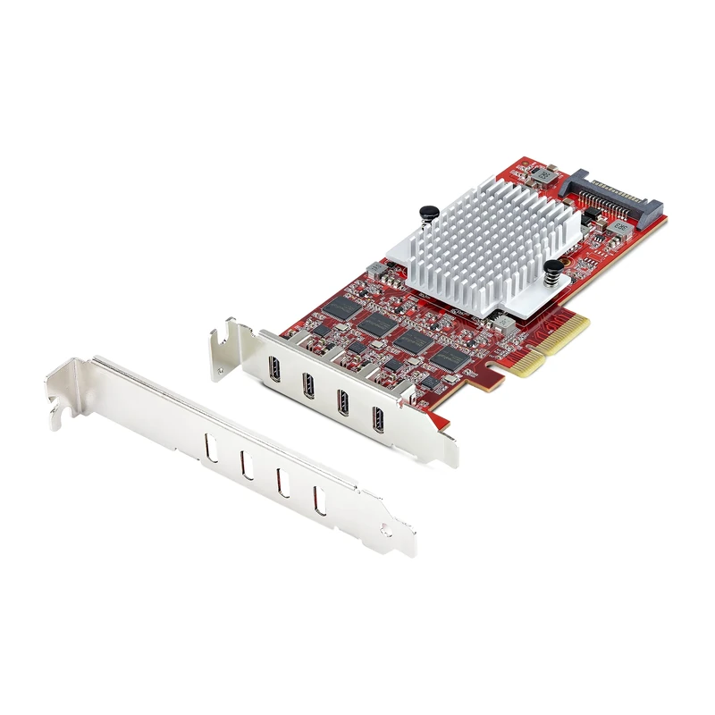 StarTech.com 4-Port USB-C 10Gbps PCIe Card, 4x Independent USB 3.2 Controllers, PCI Express 3.0, Low Profile, TAA