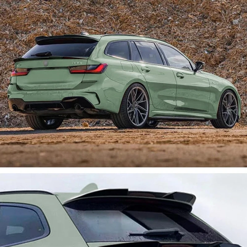 AutoStyle Roof spoiler (Spoiler Cap) compatible with BMW 3-Series G21 Touring 2019- (ABS Glossy Black)